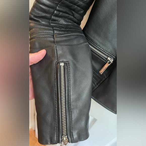 Michael Kors Moto Lambs Leather Jacket XS - Picture 14 of 16